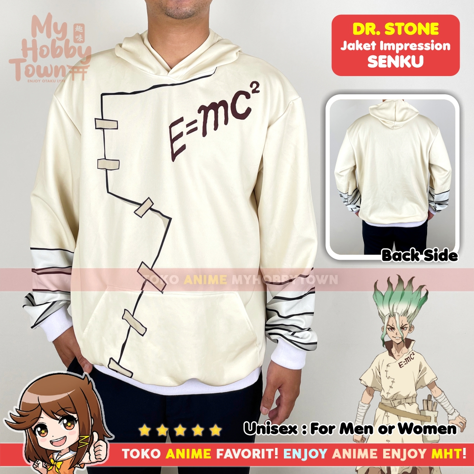 Jaket Hoodie Sweater Anime  Dr Stone - Senku Impression Style Cosplay - myhobbytown