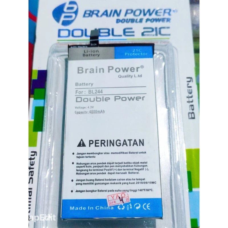 Baterai Batre Lenovo P1/P1 Turbo BL244 P1c58 P1a41 P1a42 P1c72 Double Power