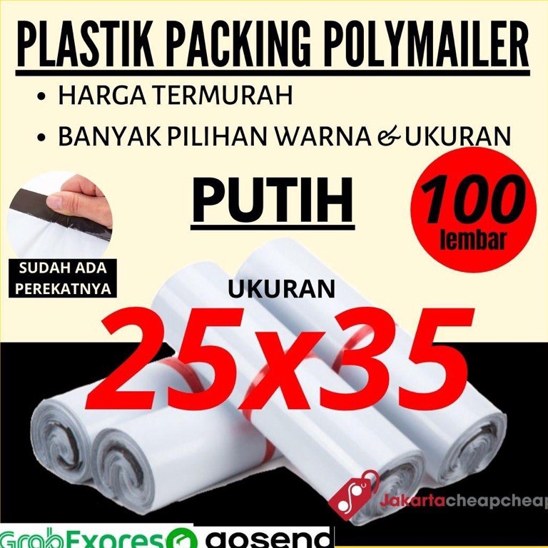 

CHGCW8884 Plastik Packing Polymailer 25x35 Putih Amplop Packing Online Termurah