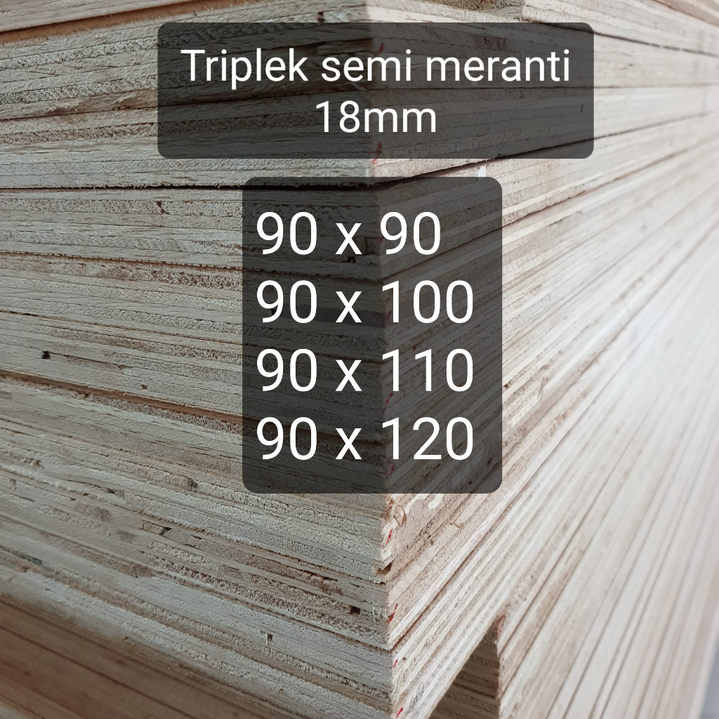 Triplek custom semi meranti 18mm plywood multiplek halus 2 sisi lebar 90 cm