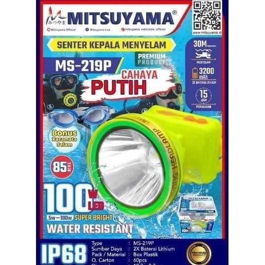 Senter Kepala Selam Diving MITSUYAMA MS-290P 100Watt LED / Senter Kepala Cas Mitsuyama MS290P 100W