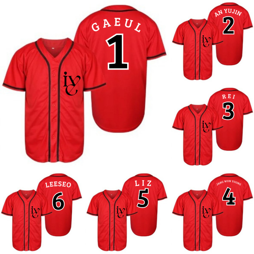 Baju jersey baseball ive kpop korea gaeul an yujin rei jang won young liz leeseo korean sport