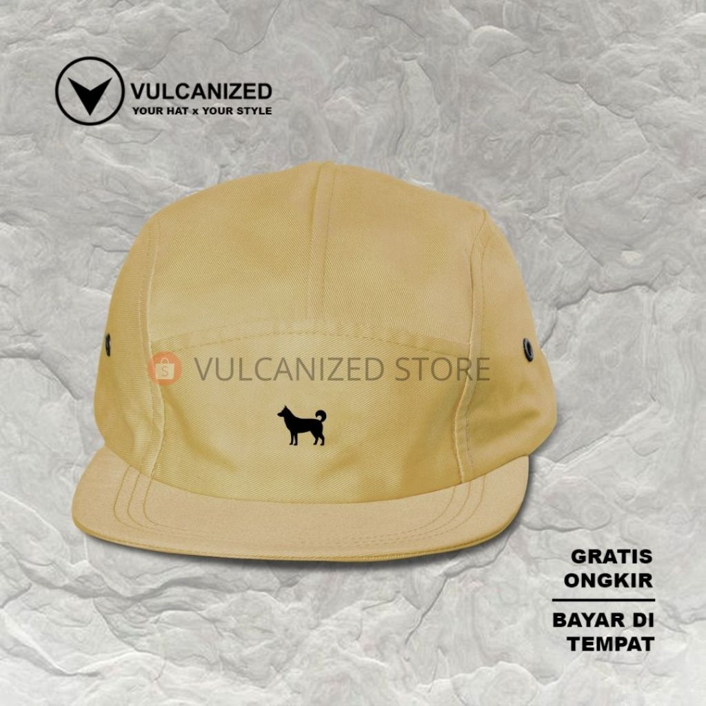 Intis Topi Pria 5 Panel Dog - Cream