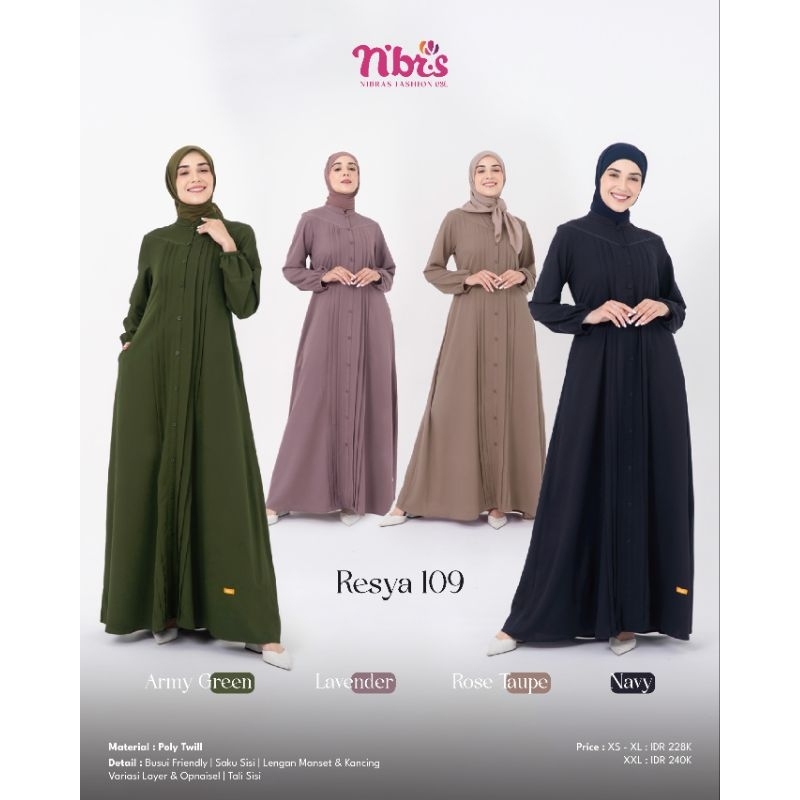 NIBRAS RESYA 109 ||ARMY GREEN ||LAVENDER ||ROSE TAUPE ||NAVY