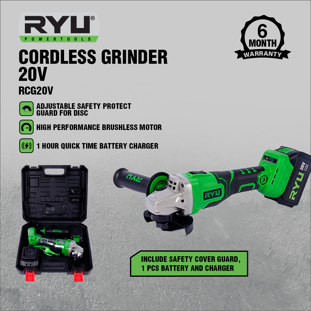RYU MESIN CORDLESS GRINDER 20V RCG 20V