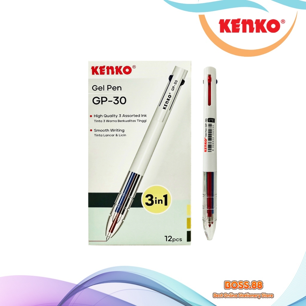 

GEL PEN / PULPEN GEL 3 WARNA KENKO GP-30 (3 IN 1) (1 PCS)