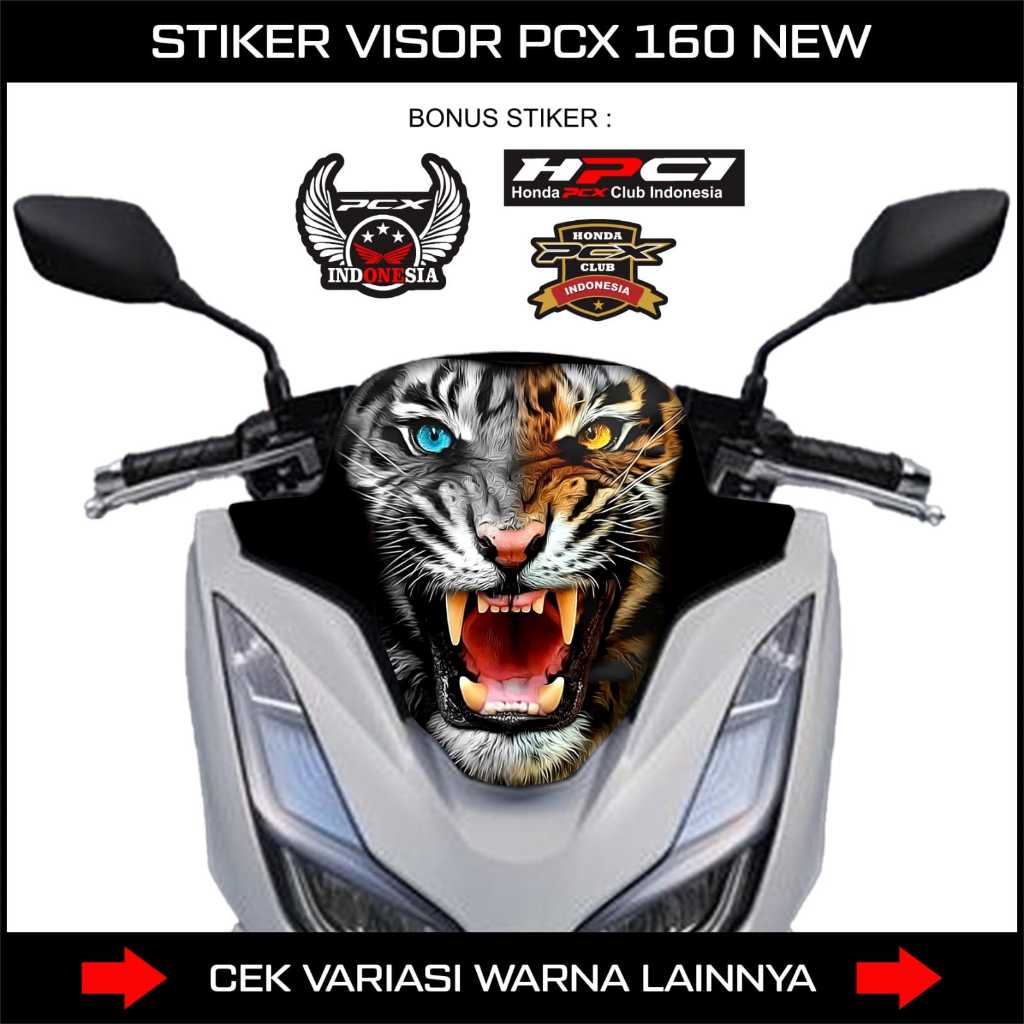 Stiker PCX 160 Winshield Tameng Sticker Visor Variasi / Sticker Decal Visor Honda Pcx 160