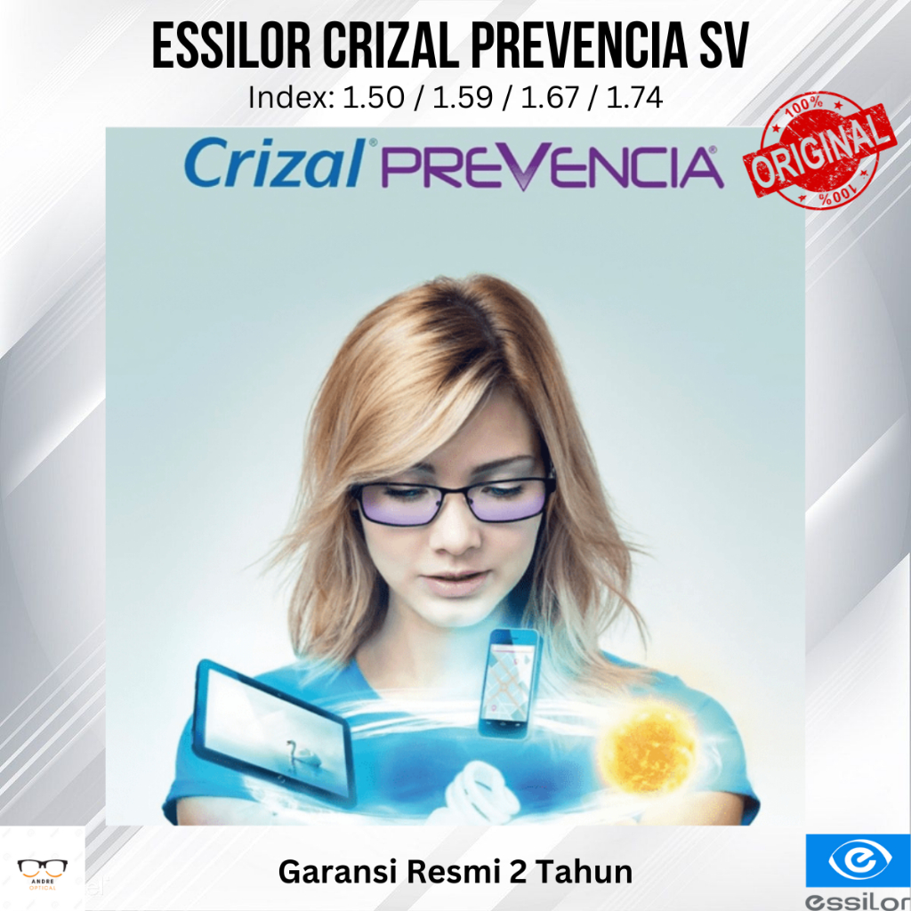 Lensa Kacamata Essilor Crizal Prevencia SV ( Anti Radiasi )
