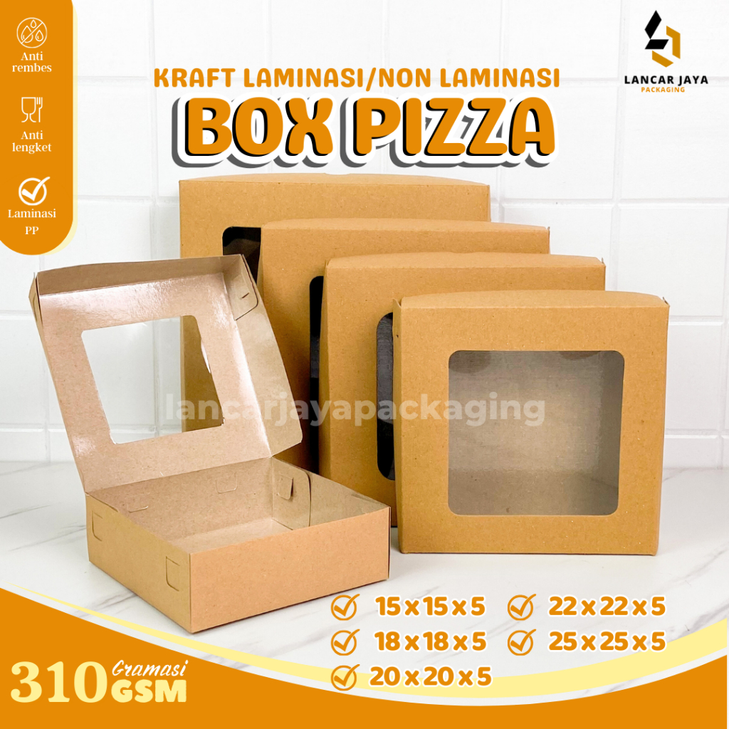 

Box Kraft Coklat Kotak Packing Kue Roti Dus Donat Hampers Jendela Laminasi 20x20x5