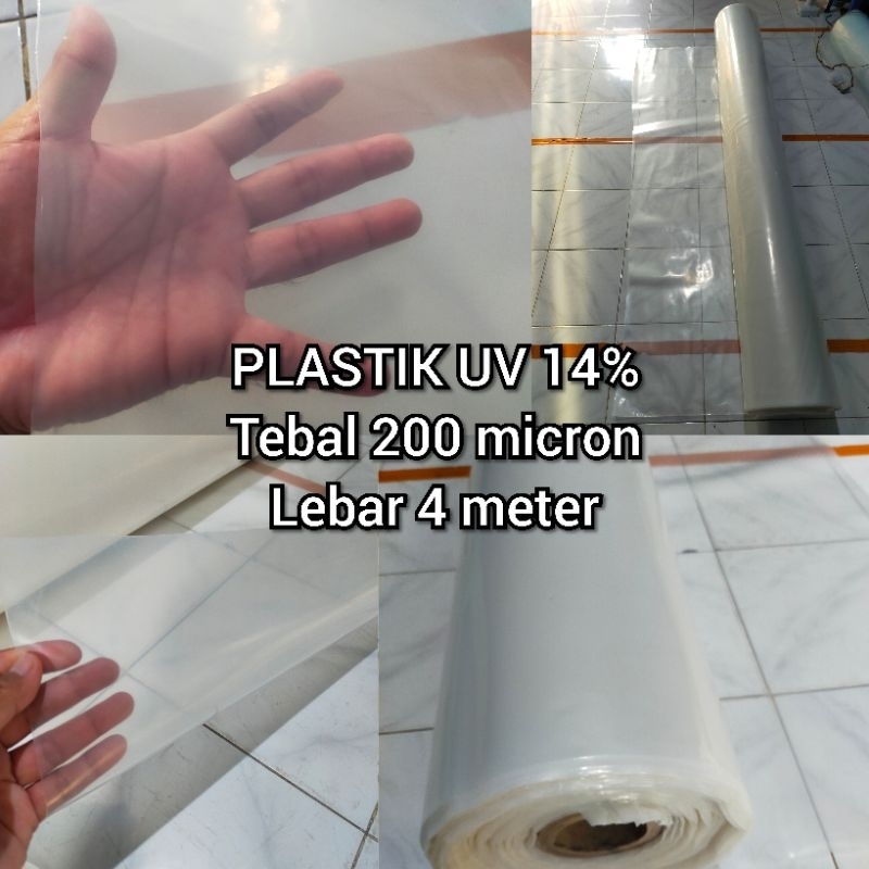 PLASTIK UV 14% TEBAL 200 MICRON LEBAR 4 METER ATAP GREEN HOUSE
