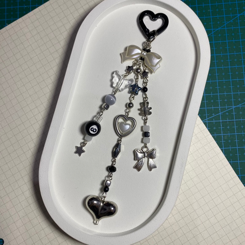 Chrome Noir Bag Charm | Bag Charm Silver | Bag Charm Edgy | Gantungan Tas