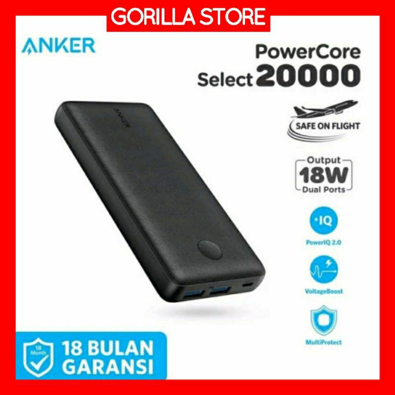 Powerbank Anker Powercore Select 20000mAh Black - A1363