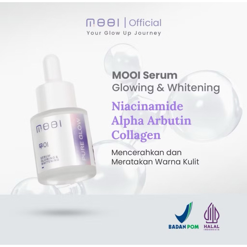 Mooi Pure Glow - Serum 20ml - Serum Korea Pencerah Wajah (100% ORIGINAL BPOM) | Skin Care Face Serum