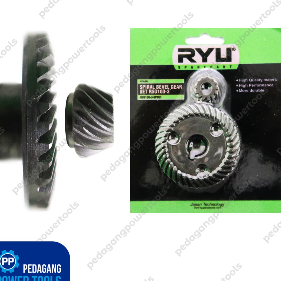 HJ6 RYU Spiral Bevel Gear Set RSG 13 Mesin Gerinda 4 Gigi Nanas Roda Gir Spare Part
