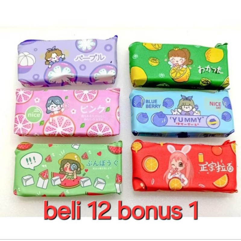 

tempat pensil medium / resleting motif karakter