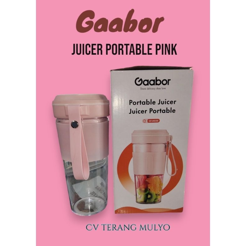GAABOR JUICER PORTABLE PINK GF-M03D //Gaabor Rechargeable Mini Portable Juicer 300ML Blender Jus Min