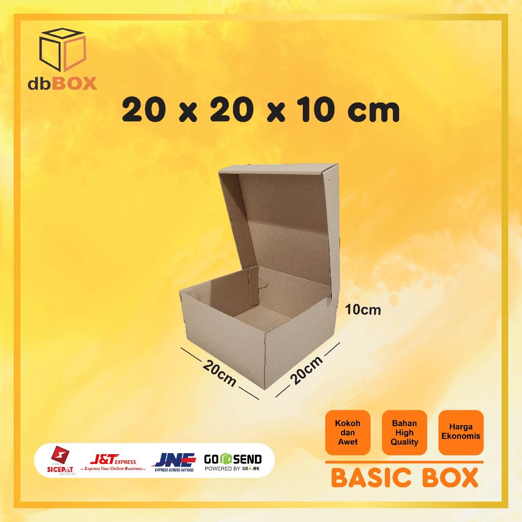 

BOX KUE 20x20x10 cm kardus die cut, untuk kue hampers gift box