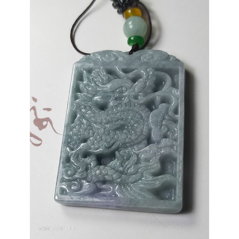 Kalung Giok Burma Lavender Naga  / Dragon Jadeite Jade Certified