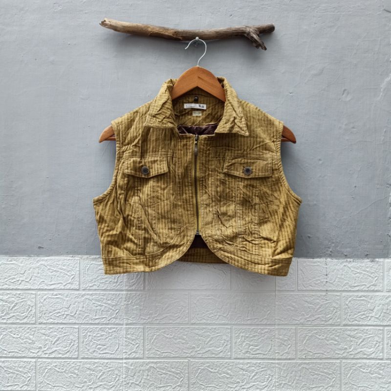 Jaket rompi Corduroy crop