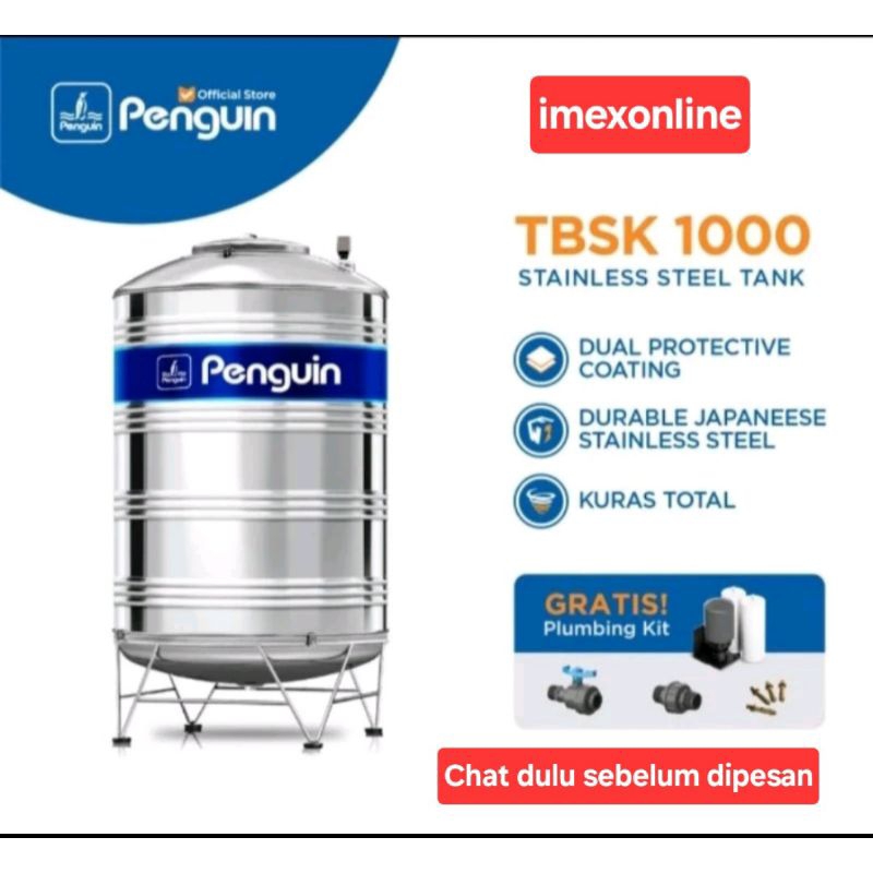 Penguin Tangki / Toren / Tandon Stainless TBSK 1000 -1000 liter