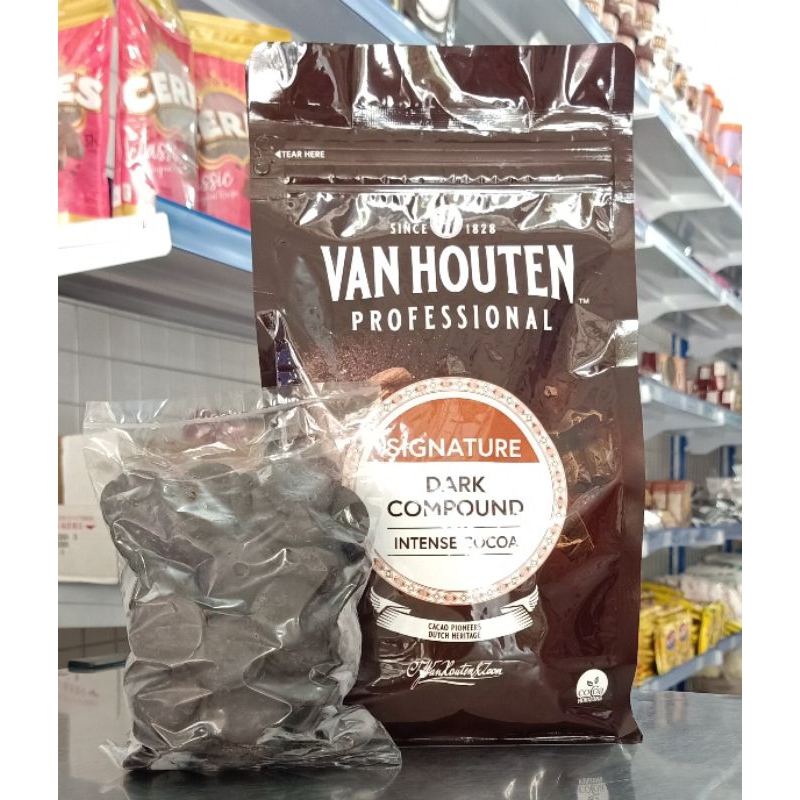 Van Houten Dark Compound 250gr/Coklat Coin Van houten 250gr/Coklat Batang Bentuk Coin/Dark Compound