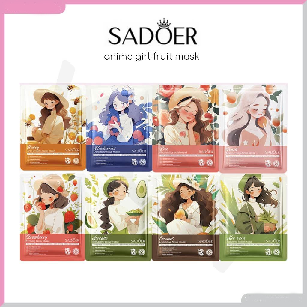 Masker Wajah Sadoer Anime Girl / Sheet Natural Face Mask / Masker Perawatan Wajah