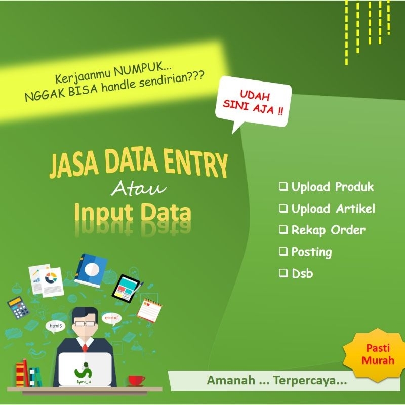 Jasa Data Entry/ Admin Input Data, Murah, Terpercaya