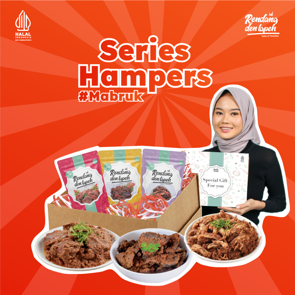 

Hampers Mabruk Series Rendang Den Lapeh Parcel Lebaran Terbaik Aneka Rendang ( Daging,Paru,Ayam )