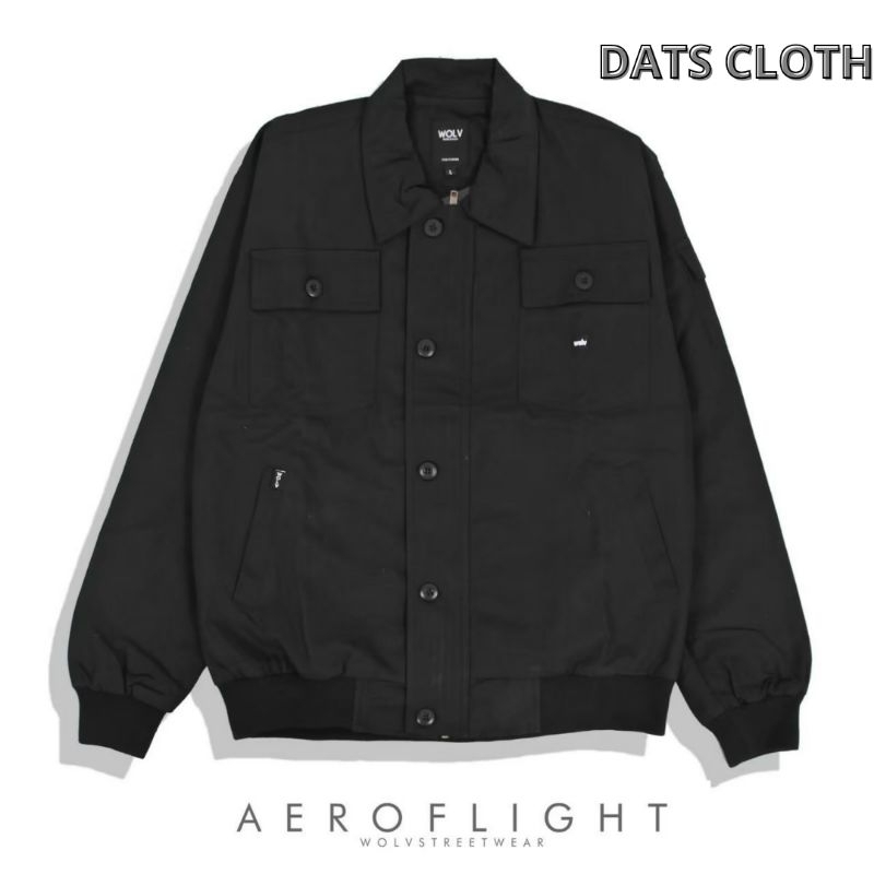Jaket Vintage Aero Flight Pria Original Wolv / Flight Jacket Hitam