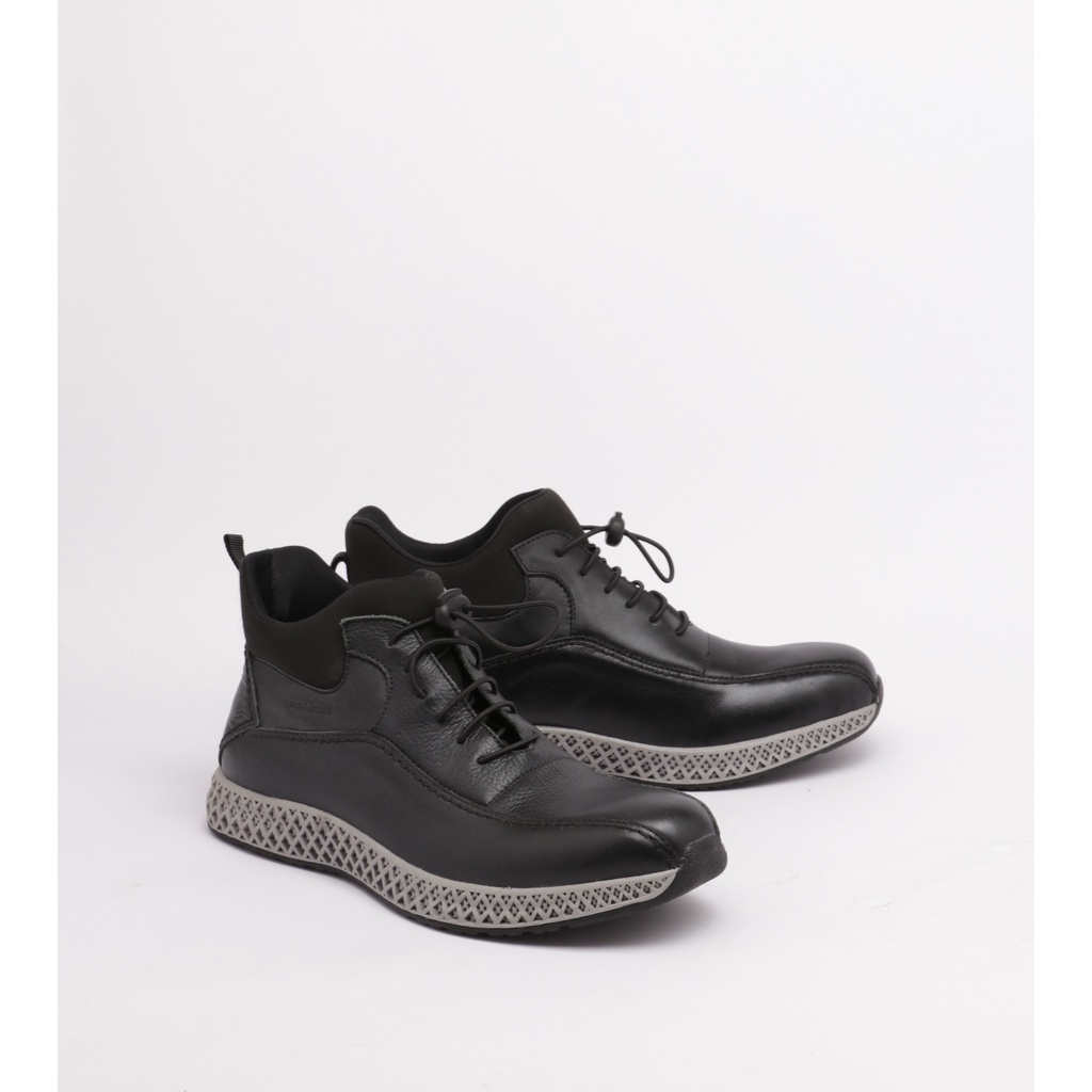 SEPATU BOOTS KECE Buccheri Samuel Lace Up Pria Black - BR2210
