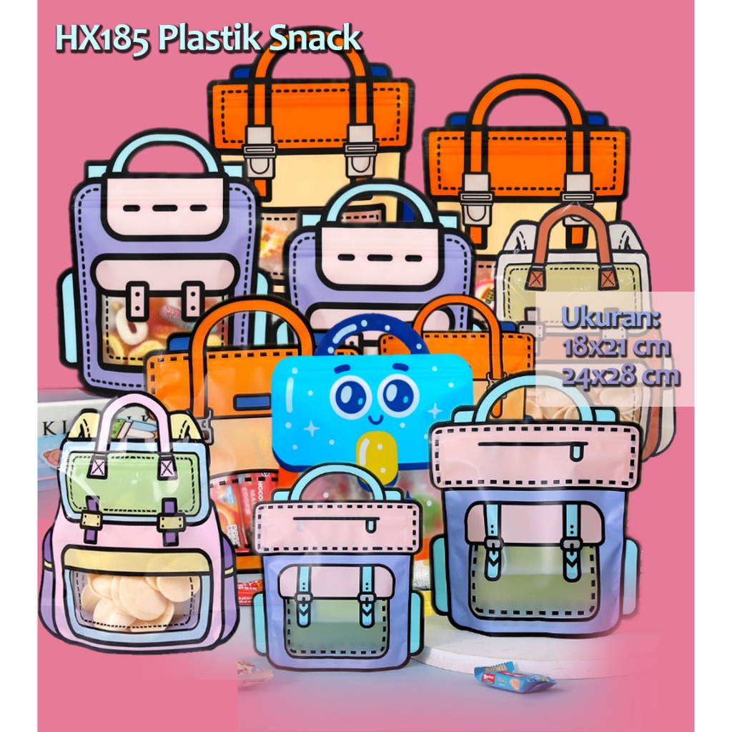 

HX185 [1 paket = 10 pcs] Plastik Snack Hadiah Ziplock Birthday Packaging Goodie Bag