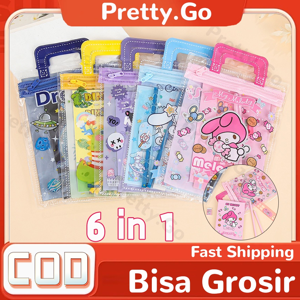 

Set alat tulis 6 in 1 Stationery Set Lucu Karakter Kuromi Lucu Set Stationery Hadiah Anak Sanrio