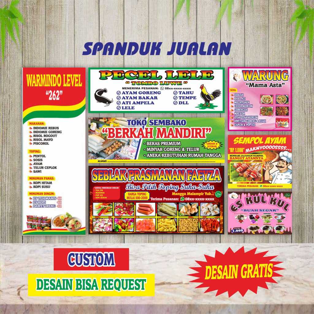 Spanduk Banner Natal Toko Sembako Petshop Warung Sayur Warmindo Nasi Uduk Pecel Lele Custom
