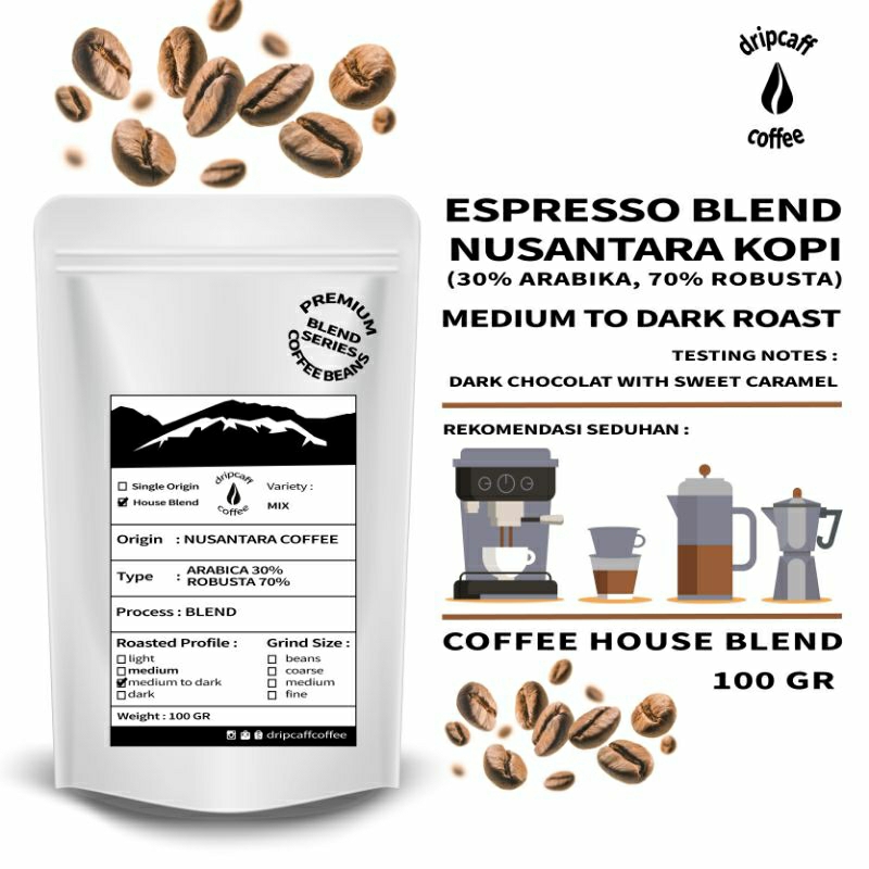 

DRIPCAFF Combo Kopi Nusantara Blend 100 Gr Free Java Arabika Roast Beans Asli Biji / Bubuk Alami