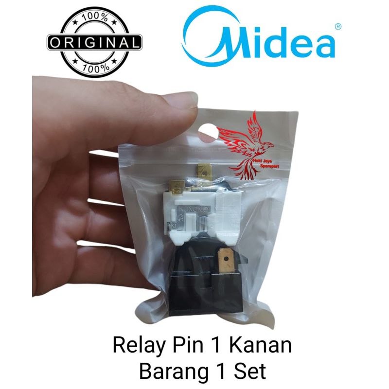 Ay00 1 SET RELAY PTC KAKI 1 KANAN + OVERLOAD KULKAS MIDEA 1 PINTU