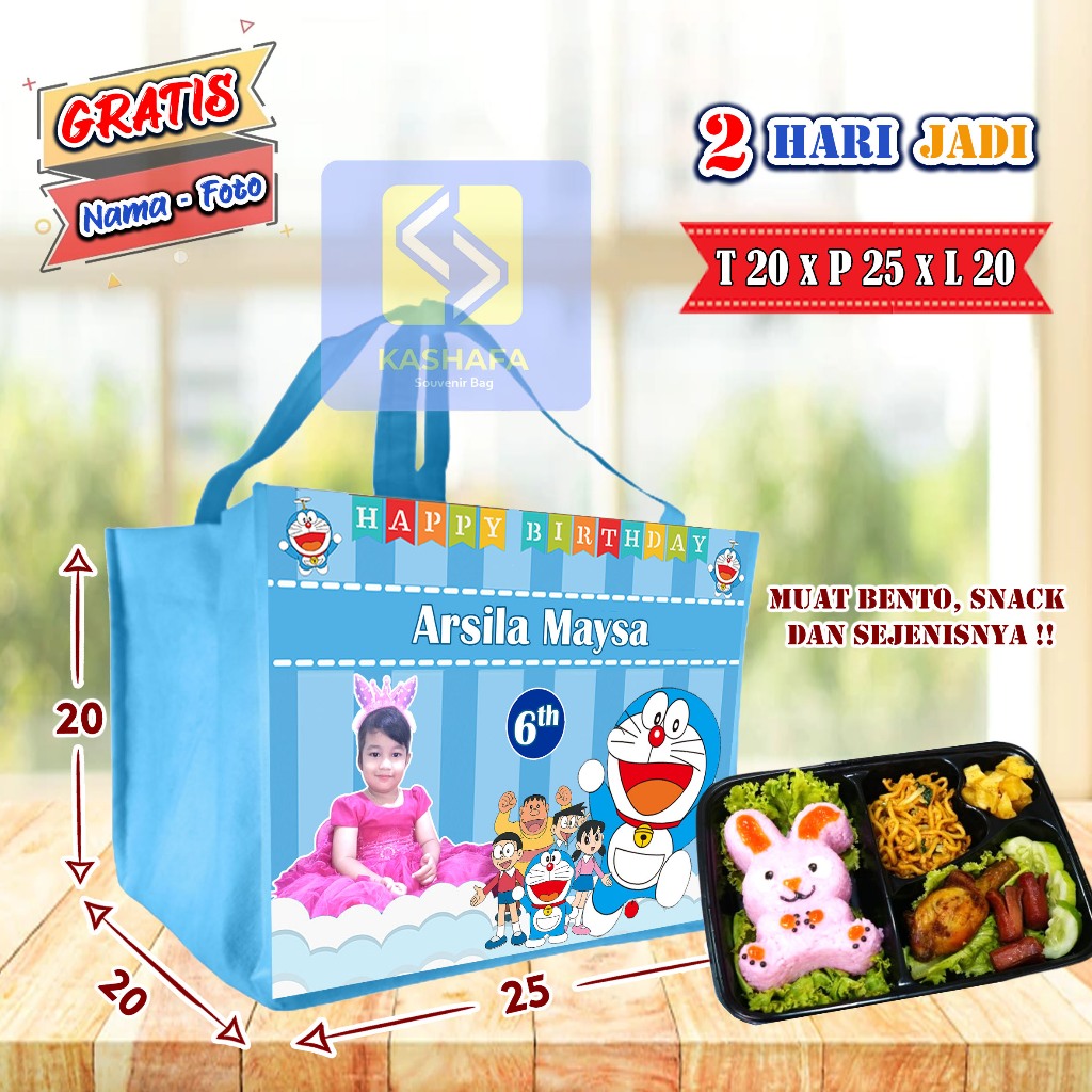 

Tas Ultah Bento Free Design Nama dan Foto Anak