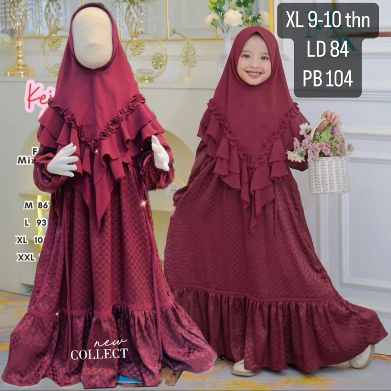 Gamis Syari anak set khimar by Mauma kids