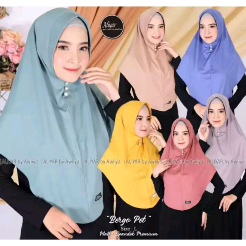 BERGO SIZE L//JILBAB STANDAR//HIJAB DAILLY//KERUDUNG JERSEY//ALIYAR BY AWLIYA ORIGINAL//AWLIYA COLLE