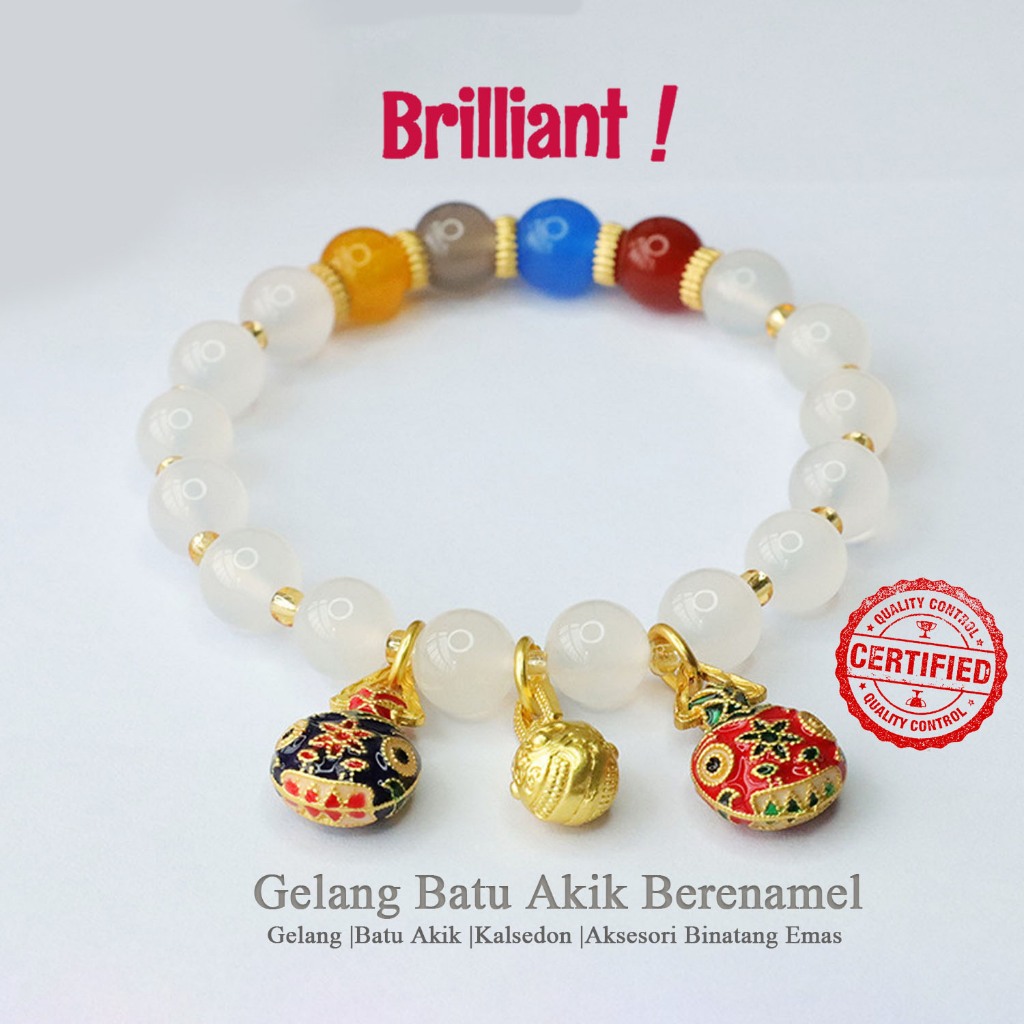 【Jaminan Barang Asli】Gelang Batu Akik Merah Kalsedon Batu Akik Putih