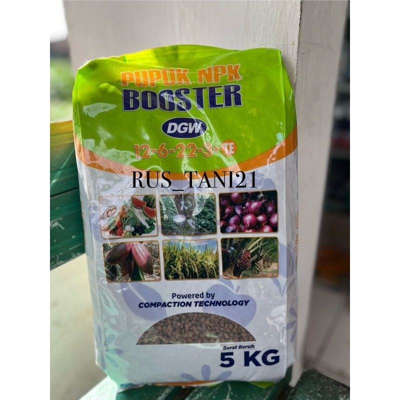 Pupuk NPK BOOSTER DGW 5KG kandungan N 12% P 6% K 22% + TE