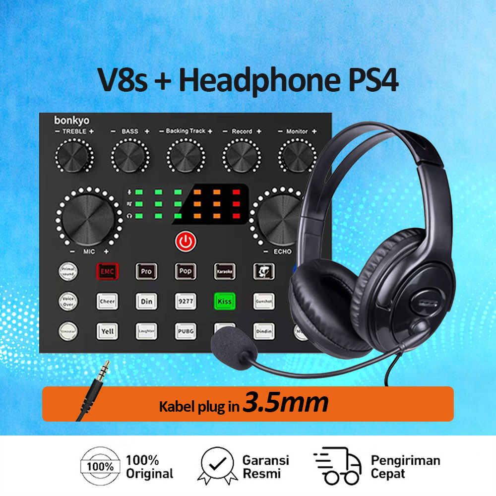 Bonkyo V8S+headphone  SoundCard Bluetooth Audio Usb External - Sound Card Laptop Elektronik - SOUNDC