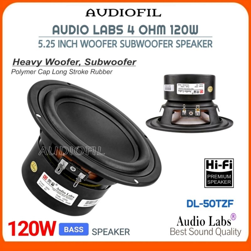 Speaker Woofer Subwoofer 5.25 Inch 4 Ohm 120W Audio Labs Premiun Import Speaker