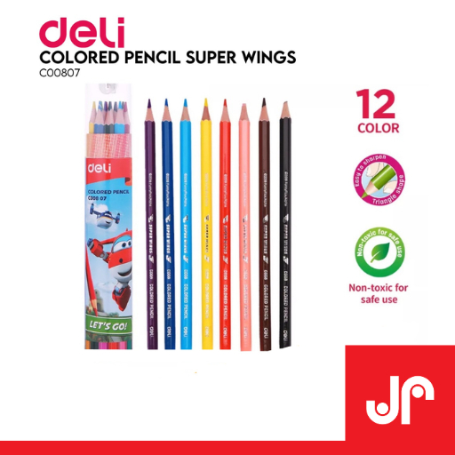 

DELI PENSIL WARNA CASE TABUNG + RAUTAN 12 WARNA COLORED PENCIL C00807 12 COLOURS