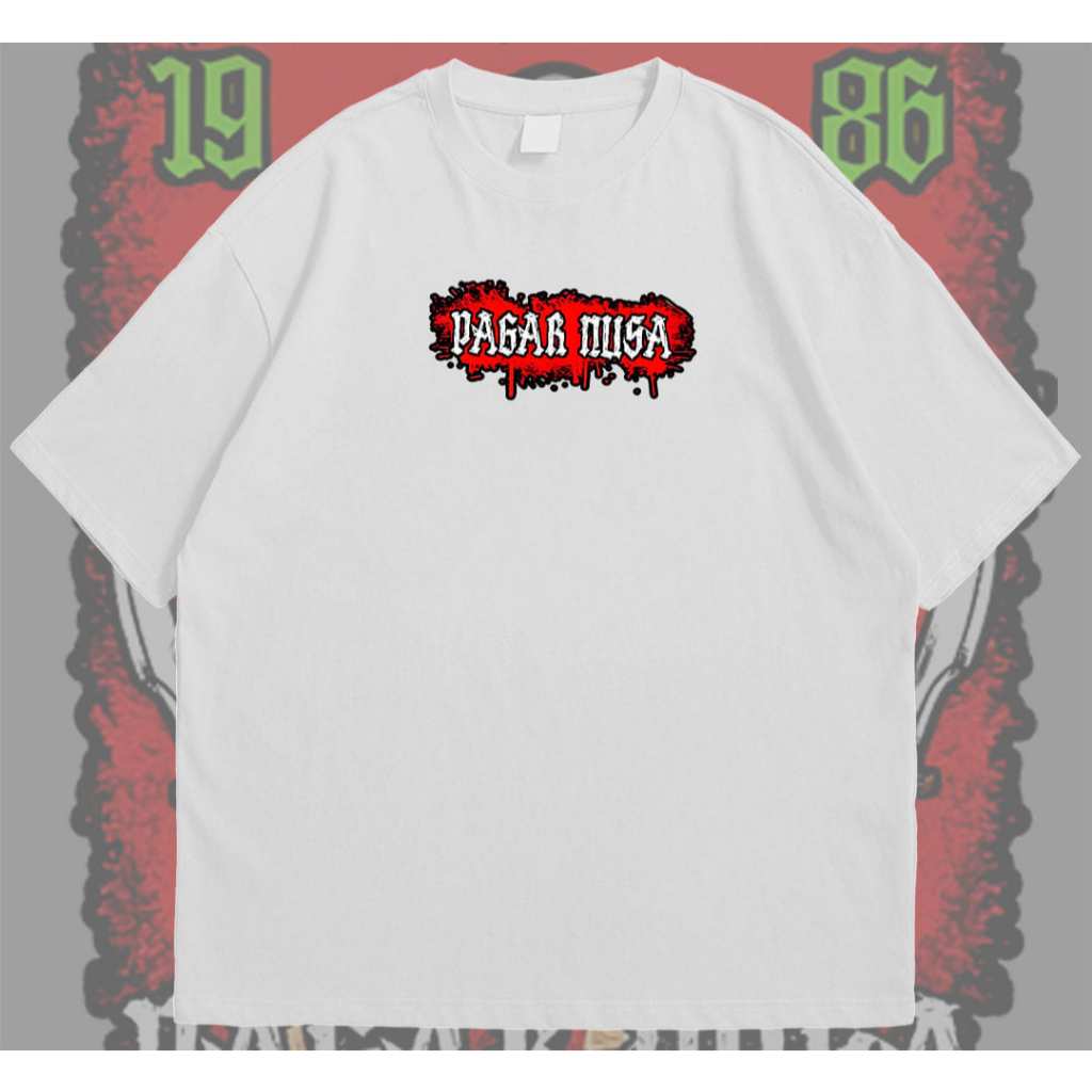 Kaos Pagar Nusa Pria Wanita Distro Lengan Pendek Putih Original