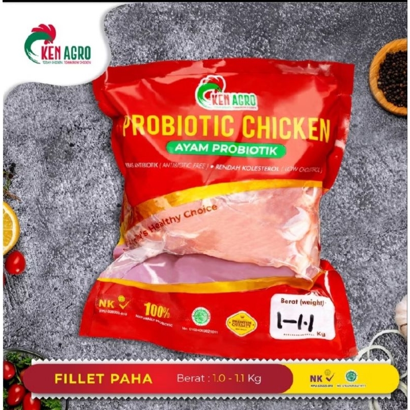 

Ayam Probiotik Ken Agro Boneless Fillet Paha Tanpa Kulit 1.0 - 1.1 kg Frozen