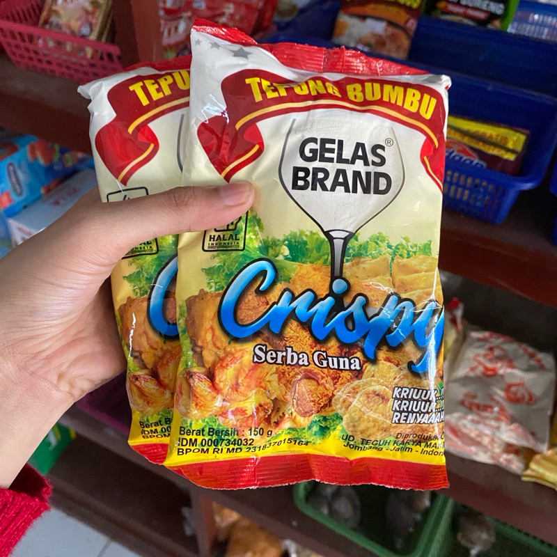 

Tepung bumbu crispy serba guna Gelas brand 150g