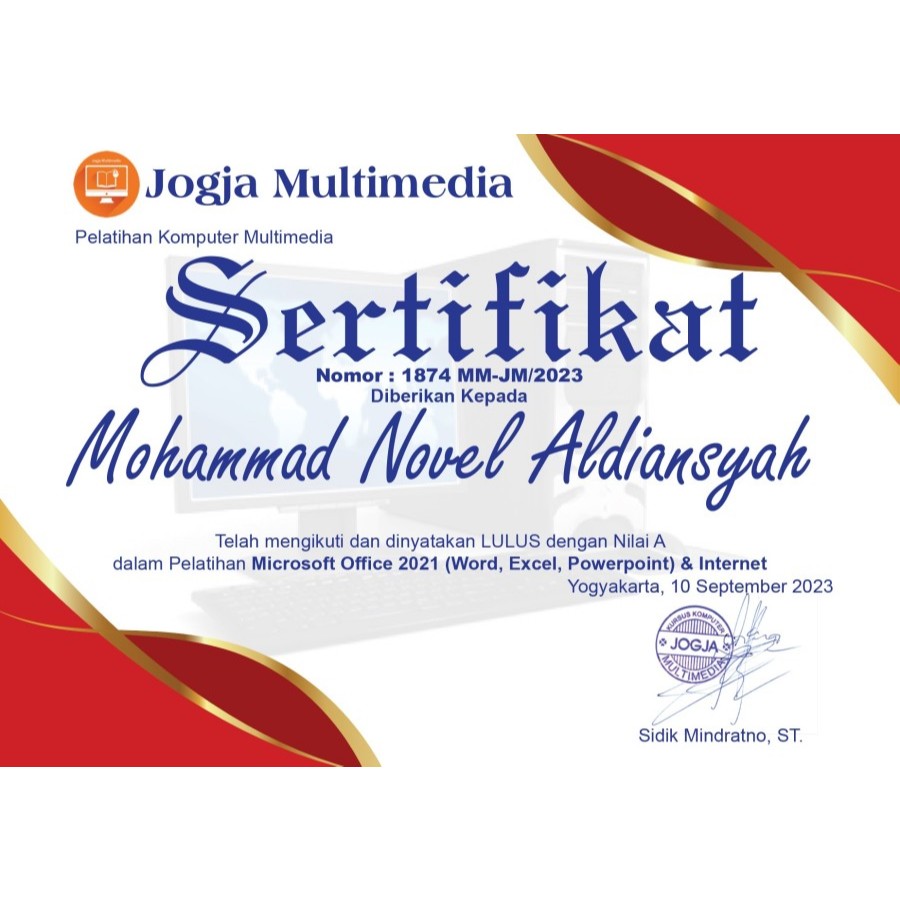 Sertifikat Komputer Office & Internet Resmi Ujian Online