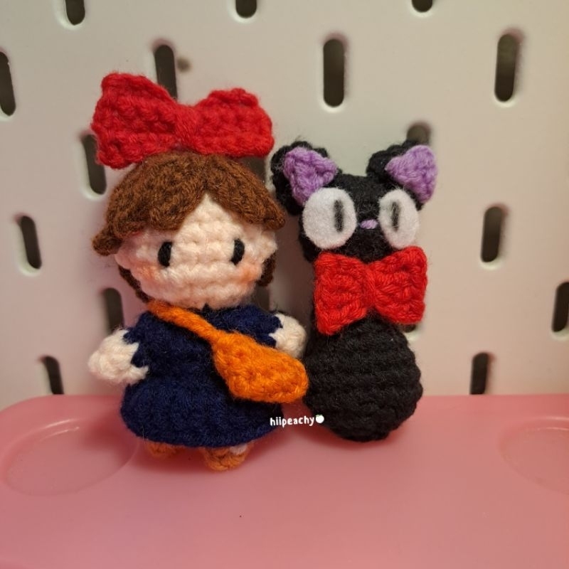 Kiki's Delivery Service Crochet  Keychain / Jiji The Cat Ghibli Gantungan Kunci / Ghibli handmade Ke