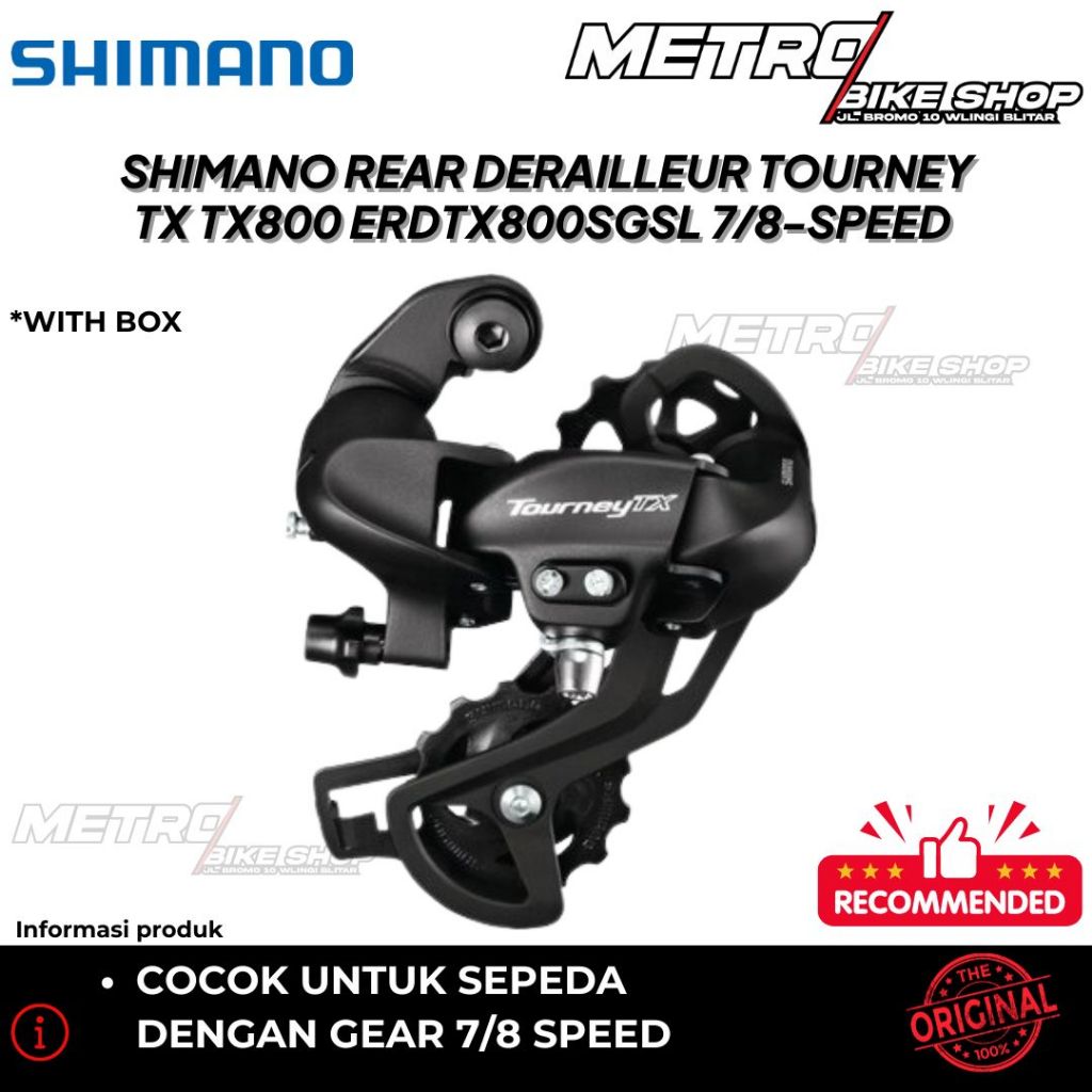 RD / REAR DERAILLEUR SHIMANO ORI TOURNEY TX TX800 ERDTX800SGSL 7/8-SPEED GS WITH BOX