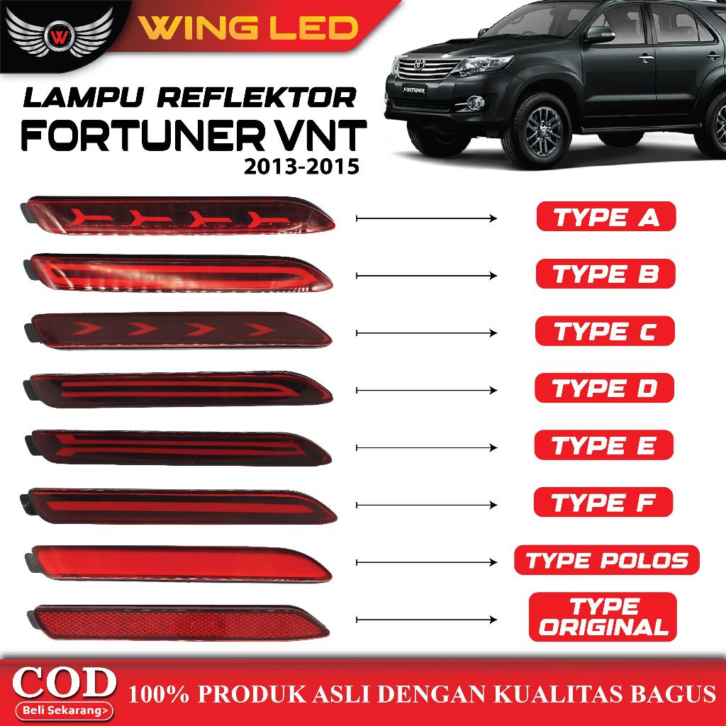 Lampu Reflektor Belakang Fortuner VNT 2013-2015